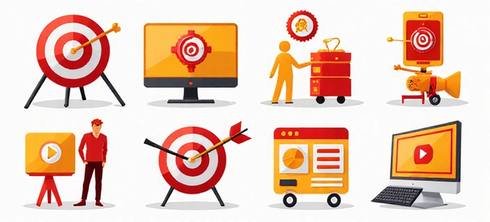 Iconos de publicidad digital y targeting
