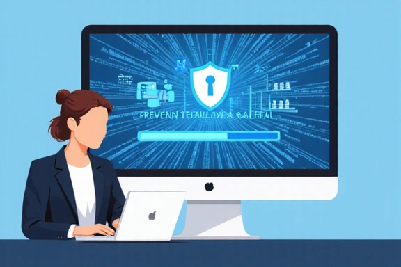 Ilustración de una persona protegiendo sus datos personales en una pantalla